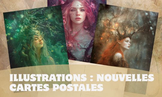 Les cartes postales illustrées : une autre facette de mon univers - Illustrations & Bijoux fantaisie ClairObscur Art