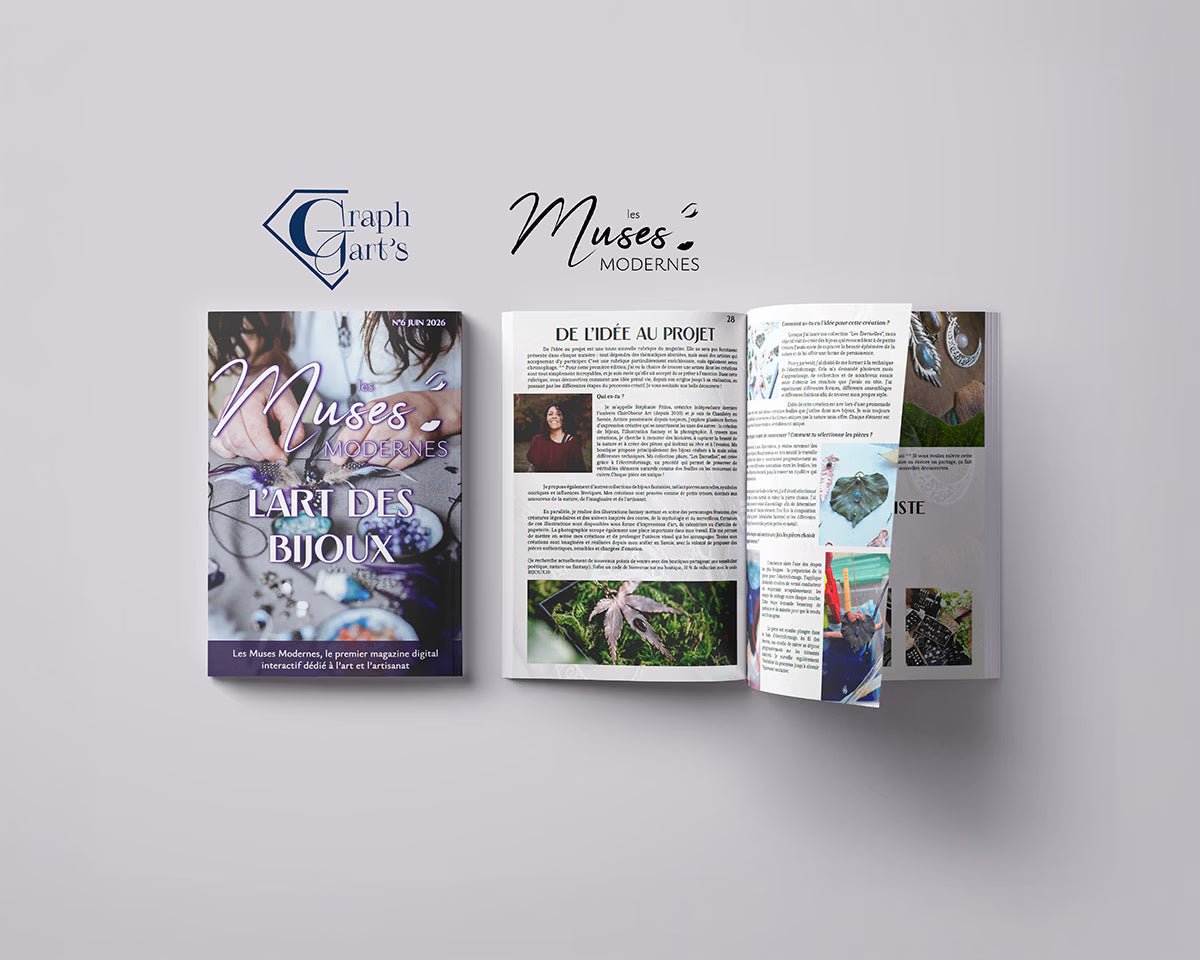 Les Muses Modernes : ma parution dans le magazine - Illustrations & Bijoux fantaisie ClairObscur Art Image