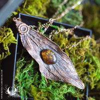 Collier Feuille de Pivoine & Ambre de la mer Baltique