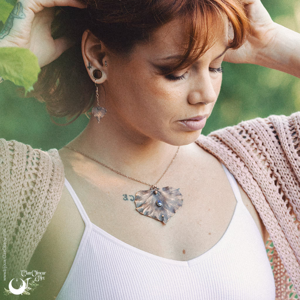 Collier Feuille de Lierre & Labradorite