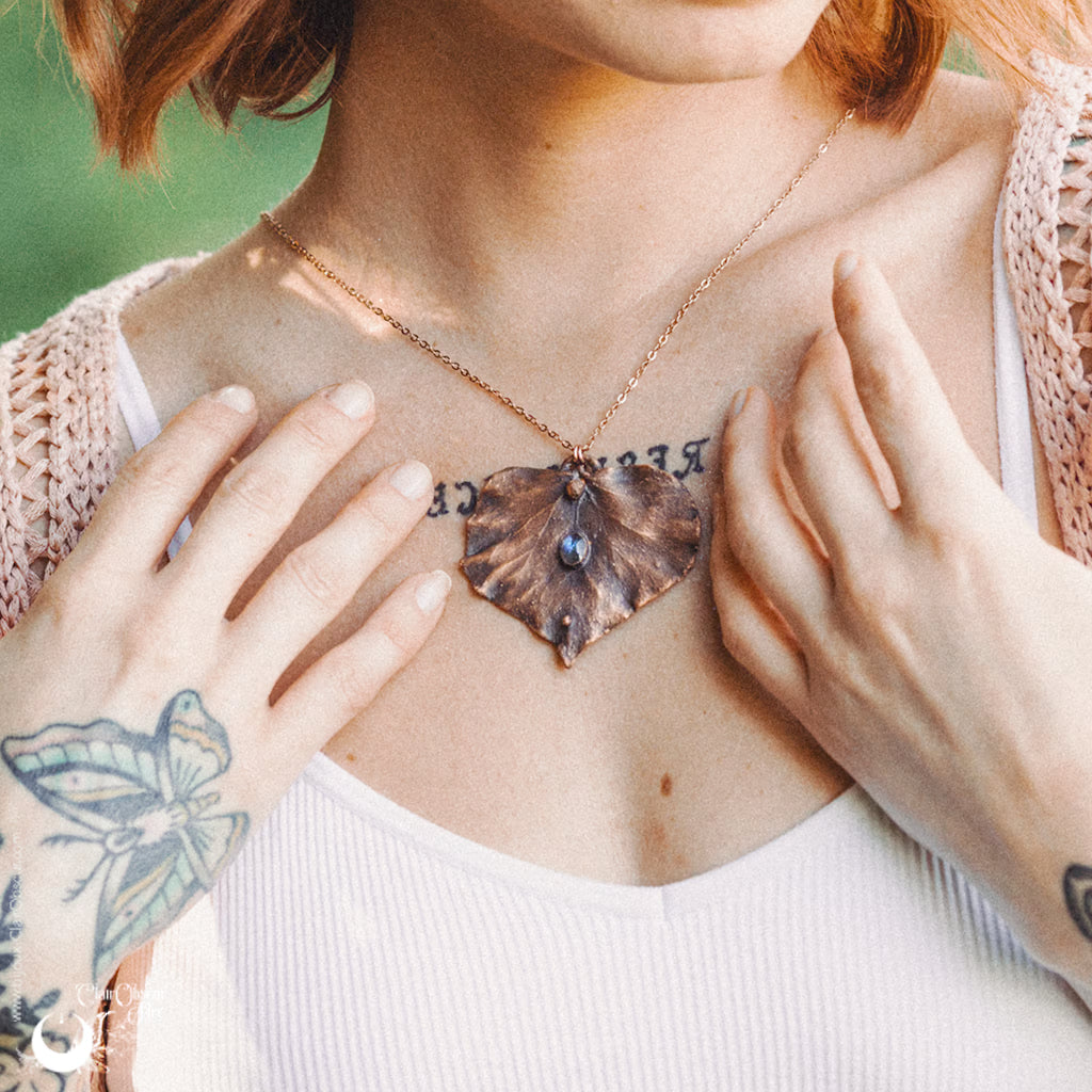 Collier Feuille de Lierre & Labradorite