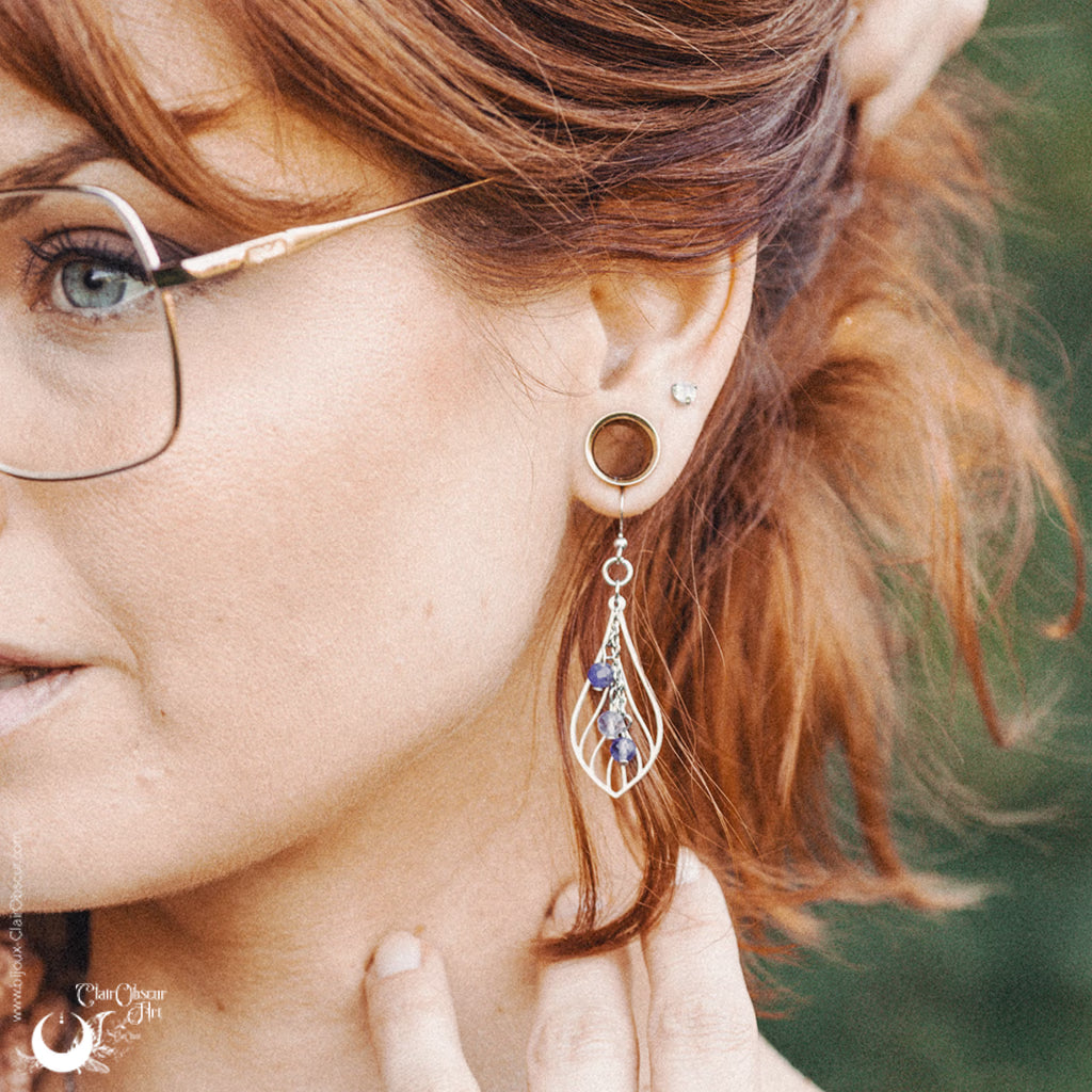 Boucles d'Oreilles "Faërie" pierre au choix
