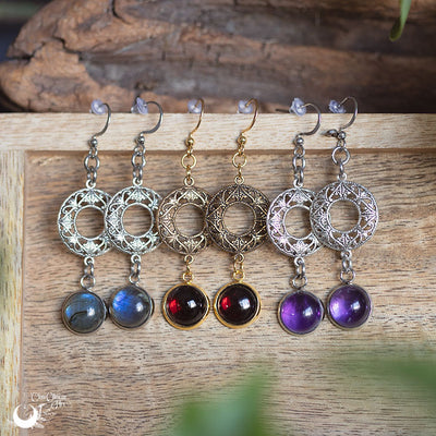 Boucles d'Oreilles "Calliope" pierre au choix