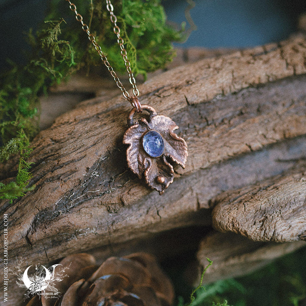 Collier Feuille de Figuier & Tanzanite