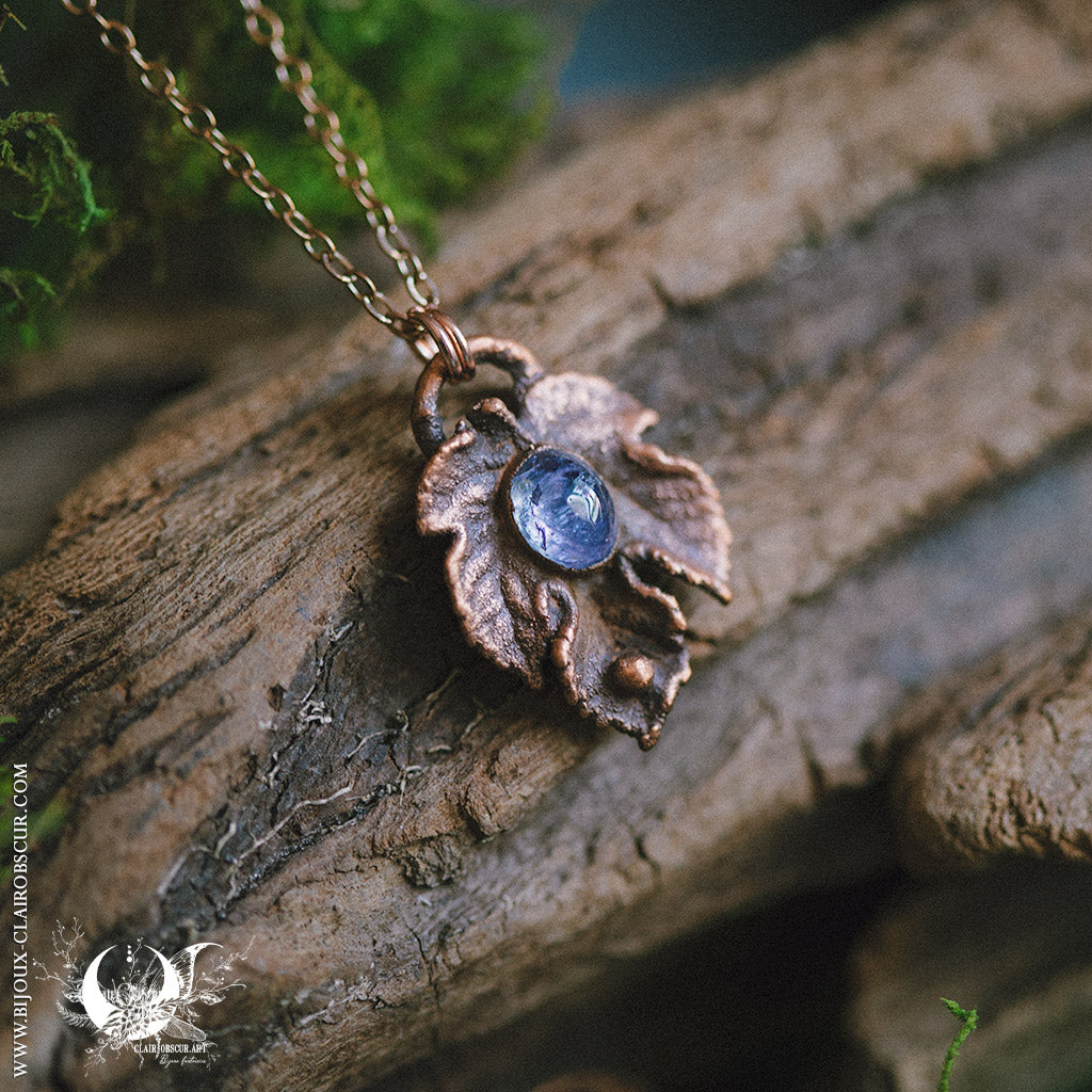 Collier Feuille de Figuier & Tanzanite