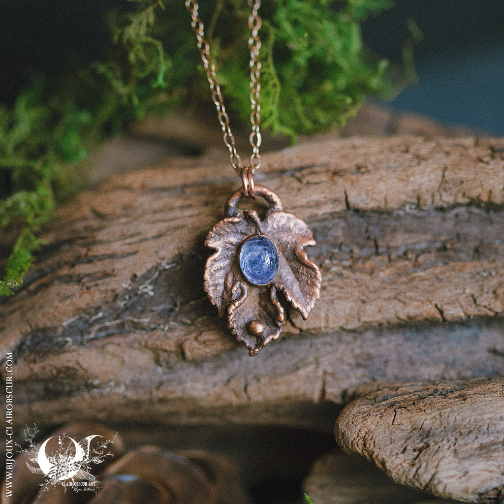 Collier Feuille de Figuier & Tanzanite