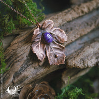 Collier Feuille de Figuier & Charoïte