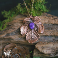 Collier Feuille de Figuier & Charoïte