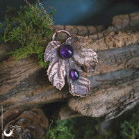 Collier Feuille de Figuier & Améthystes