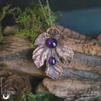 Collier Feuille de Figuier & Améthystes