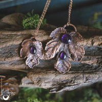 Collier Feuille de Figuier & Améthystes