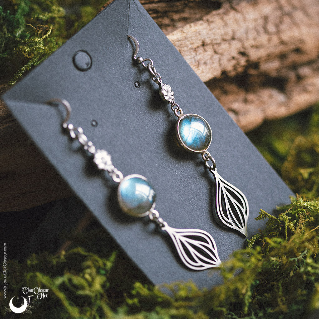 Boucles d'Oreilles "Elyndra" Labradorite