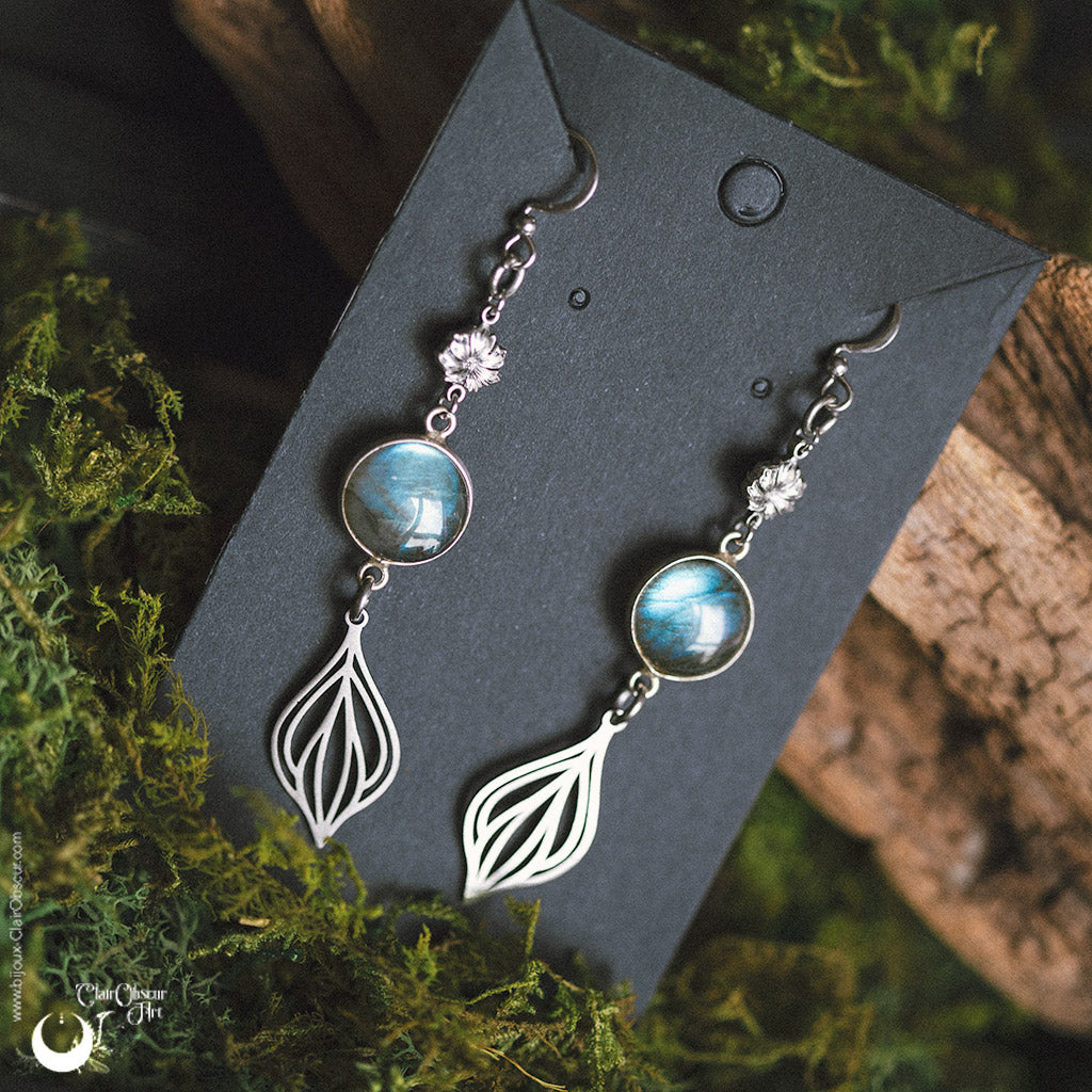 Boucles d'Oreilles "Elyndra" Labradorite