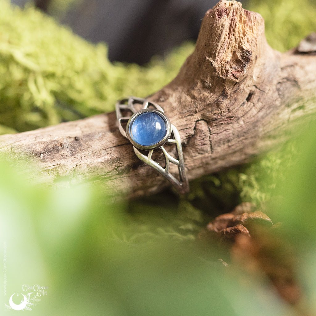 Bague elfique "Aeloria" pierre au choix - Illustrations & Bijoux fantaisie ClairObscur Art