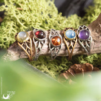 Bague elfique "Aeloria" pierre au choix - Illustrations & Bijoux fantaisie ClairObscur Art