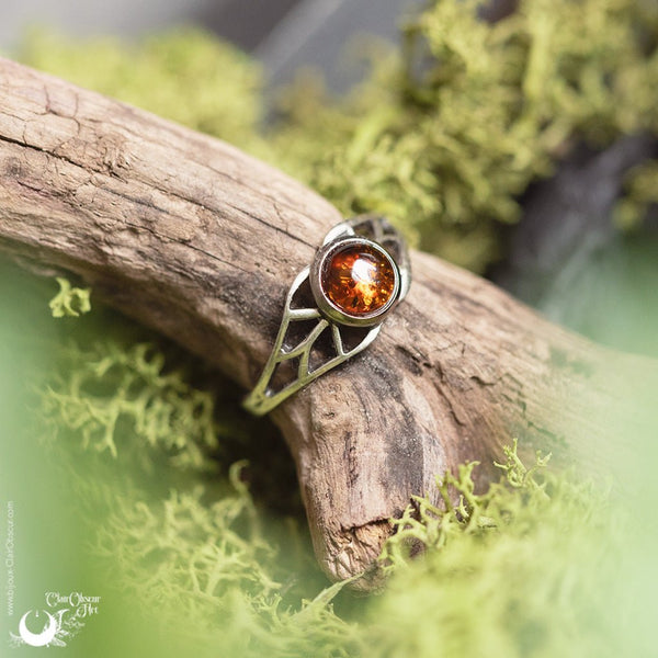 Bague elfique "Aeloria" pierre au choix - Illustrations & Bijoux fantaisie ClairObscur Art