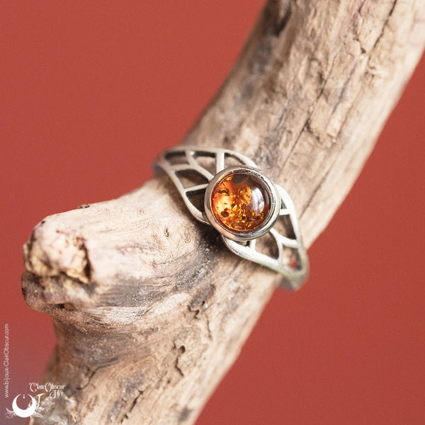 Bague elfique "Aeloria" pierre au choix - Illustrations & Bijoux fantaisie ClairObscur Art