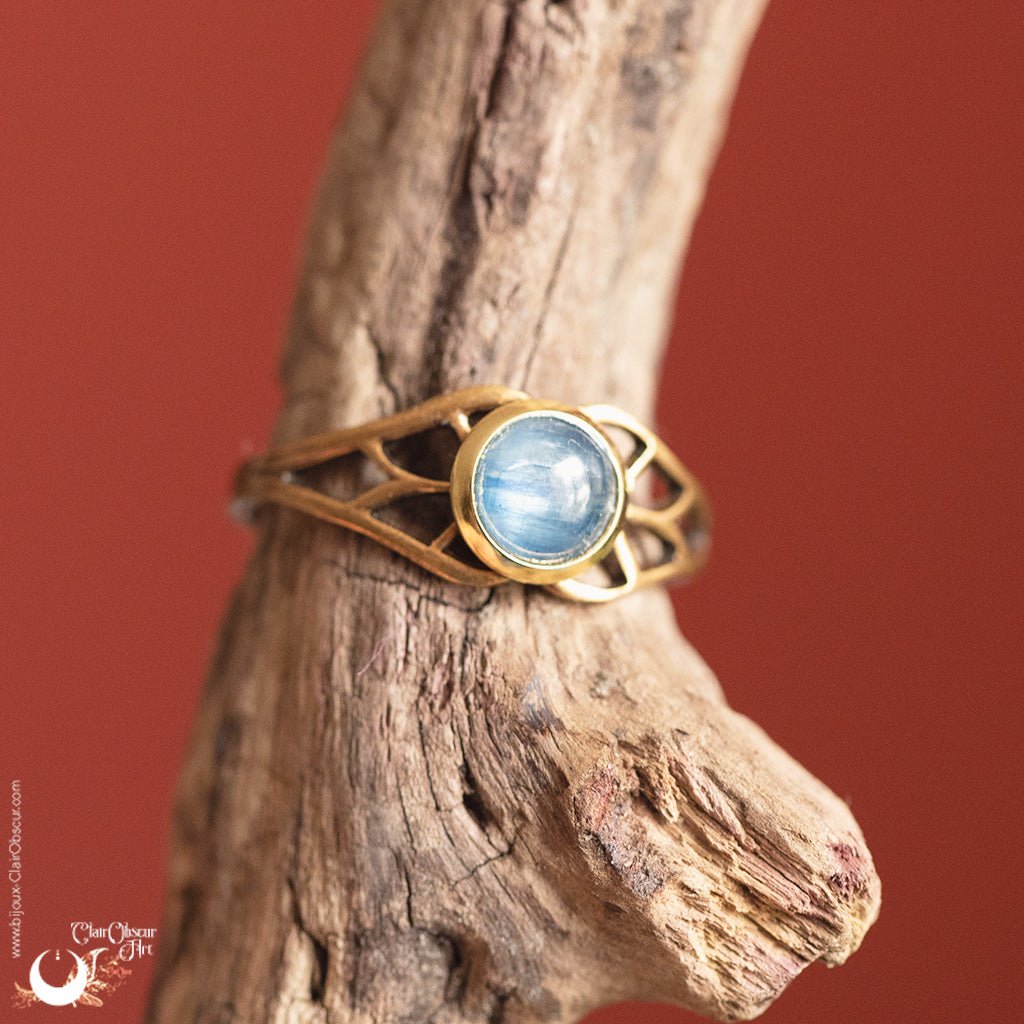 Bague elfique "Aeloria" pierre au choix - Illustrations & Bijoux fantaisie ClairObscur Art