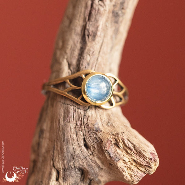 Bague elfique "Aeloria" pierre au choix - Illustrations & Bijoux fantaisie ClairObscur Art