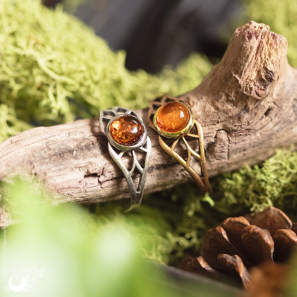 Bague elfique "Aeloria" pierre au choix - Illustrations & Bijoux fantaisie ClairObscur Art