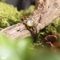 Bague elfique "Aeloria" pierre au choix - Illustrations & Bijoux fantaisie ClairObscur Art