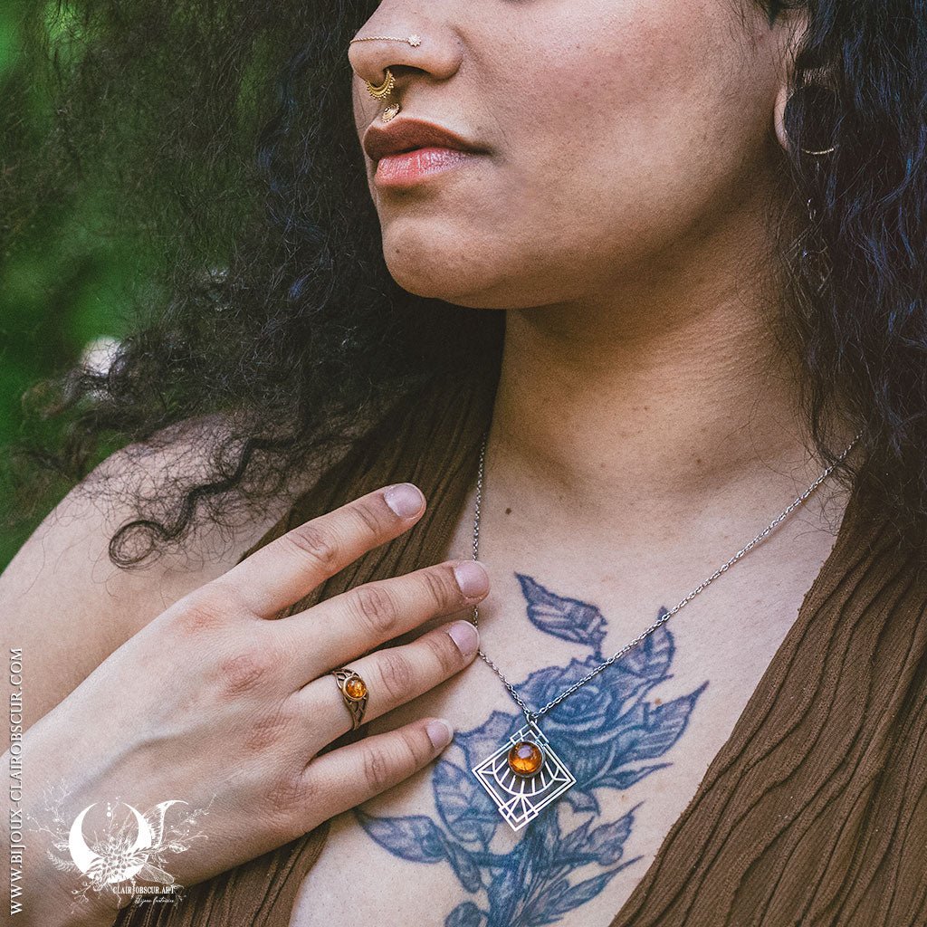 Bague elfique "Aeloria" pierre au choix - Illustrations & Bijoux fantaisie ClairObscur Art