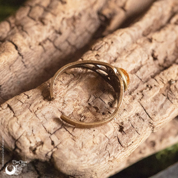 Bague elfique "Aeloria" pierre au choix - Illustrations & Bijoux fantaisie ClairObscur Art