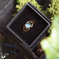 Bague elfique "Aeloria" pierre au choix - Illustrations & Bijoux fantaisie ClairObscur Art