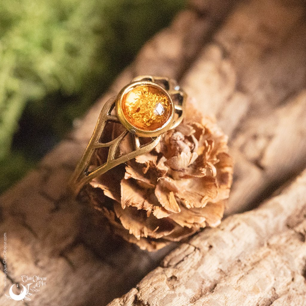 Bague elfique "Aeloria" pierre au choix - Illustrations & Bijoux fantaisie ClairObscur Art