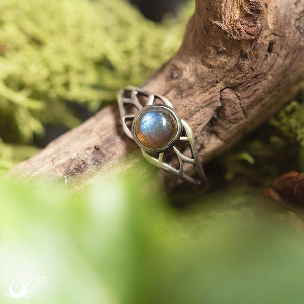 Bague elfique "Aeloria" pierre au choix - Illustrations & Bijoux fantaisie ClairObscur Art