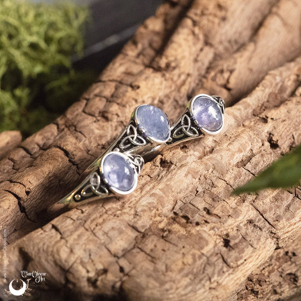 Bague elfique “Aelthir” Tanzanite - Illustrations & Bijoux fantaisie ClairObscur Art