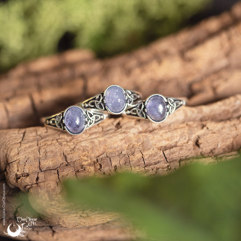 Bague elfique “Aelthir” Tanzanite - Illustrations & Bijoux fantaisie ClairObscur Art