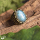 Bague mixte "Calypso" pierre au choix - Illustrations & Bijoux fantaisie ClairObscur Art