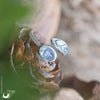 Bague "Plume" ajustable Tanzanite - dernière pièce - Illustrations & Bijoux fantaisie ClairObscur Art