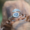 Bague "Plume" ajustable Tanzanite - dernière pièce - Illustrations & Bijoux fantaisie ClairObscur Art