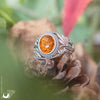 Bague "Swan" Ambre de la mer Baltique - ajustable, en Argent 925 - Illustrations & Bijoux fantaisie ClairObscur Art