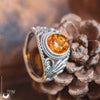 Bague "Swan" Ambre de la mer Baltique - ajustable, en Argent 925 - Illustrations & Bijoux fantaisie ClairObscur Art