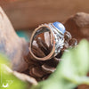 Bague "Swan" Cyanite ajustable, en Argent 925 - Illustrations & Bijoux fantaisie ClairObscur Art