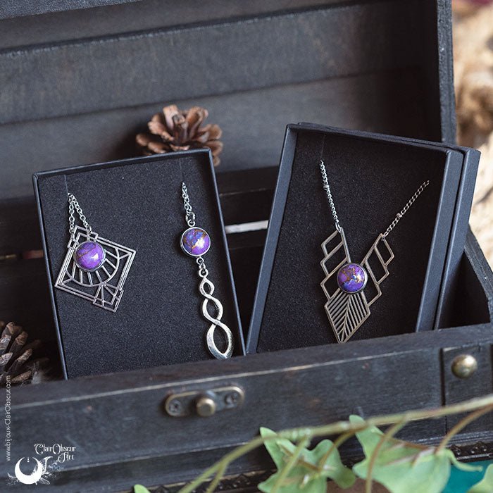 Bijoux en Turquoise purple copper, au choix - Illustrations & Bijoux fantaisie ClairObscur Art