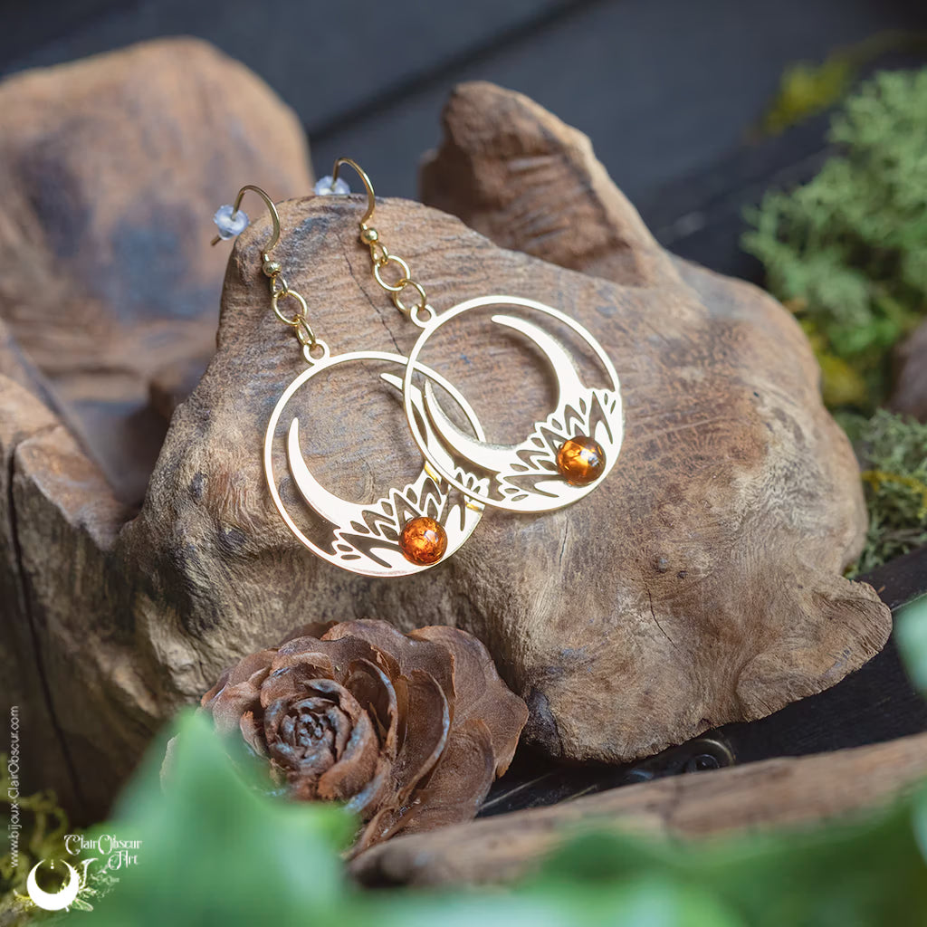 Boucles d'Oreilles "Céleste" pierre au choix