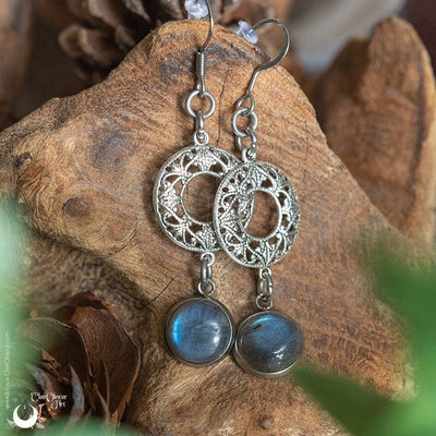 Boucles d'Oreilles "Calliope" Labradorite - Illustrations & Bijoux fantaisie ClairObscur Art
