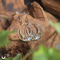 Boucles d'Oreilles "Céleste" pierre au choix - Illustrations & Bijoux fantaisie ClairObscur Art