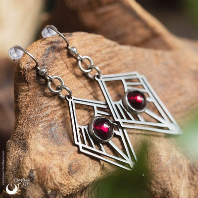 Boucles d'Oreilles "Dune" pierre au choix - Illustrations & Bijoux fantaisie ClairObscur Art