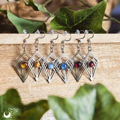 Boucles d'Oreilles "Dune" pierre au choix - Illustrations & Bijoux fantaisie ClairObscur Art