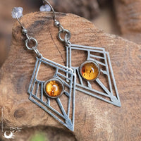 Boucles d'Oreilles "Dune" pierre au choix - Illustrations & Bijoux fantaisie ClairObscur Art