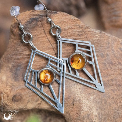 Boucles d'Oreilles "Dune" pierre au choix - Illustrations & Bijoux fantaisie ClairObscur Art