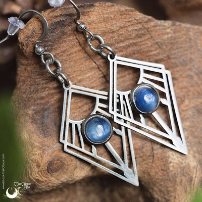 Boucles d'Oreilles "Dune" pierre au choix - Illustrations & Bijoux fantaisie ClairObscur Art