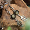 Boucles d'Oreilles Fantaisie Obsidienne dorée, breloque au choix - Illustrations & Bijoux fantaisie ClairObscur Art