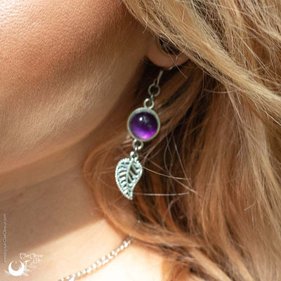 Boucles d'Oreilles Fantaisie Pierre de Lune arc - en - ciel, breloque au choix - Illustrations & Bijoux fantaisie ClairObscur Art