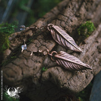 Boucles d'Oreilles Feuilles de Sauge Cassis - Illustrations & Bijoux fantaisie ClairObscur Art